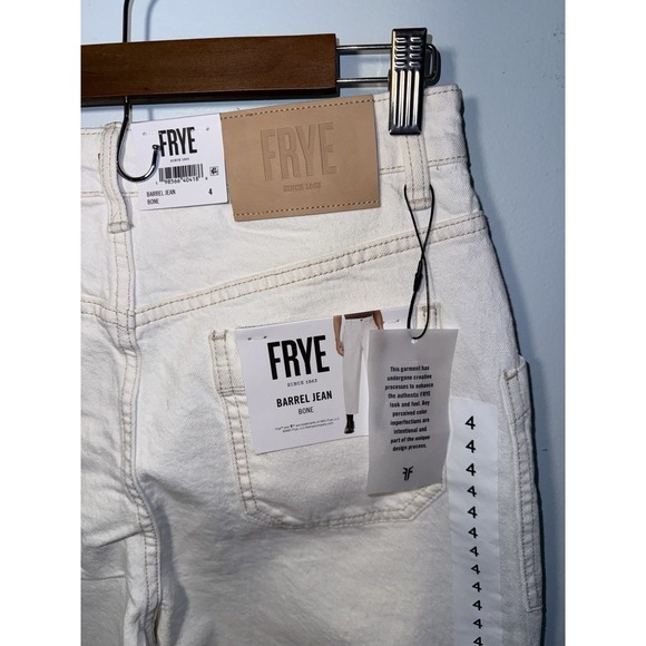 FRYE Women's Barrel Jean Denim Bone 5-Pocket Button Fly Jeans NEW NWT Size 4 - Picture 5 of 6